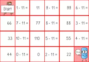 Vorschau - Spiele - Domino zum grossen Einmaleins (4x18) - nach Reihen und vermischt - Seite 1