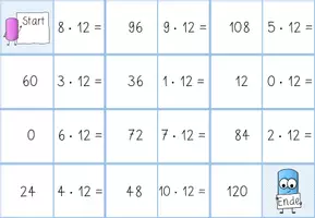 Vorschau - Spiele - Domino zum grossen Einmaleins (4x18) - nach Reihen und vermischt - Seite 2