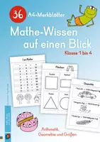 Vorschau - Arbeitsblätter - 36 A4-Merkblätter Mathe-Wissen auf einen Blick – Klasse 1 bis 4: Arithmetik, Geometrie und Größen - Deckblatt