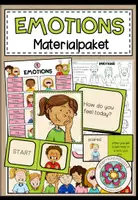 Vorschau - Unterrichtsreihen - Feelings, Emotions – Gefühle Englisch, Emotions Vocabulary, Wortschatz, Vokabeln, Speaking Activities | Arbeitsblätter, Bildkarten, Spiele, Materialpaket - Deckblatt