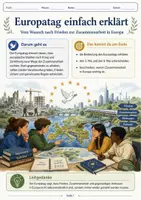 Vorschau - Arbeitsblätter - Europatag einfach erklärt - Deckblatt