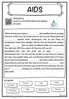 Vorschau - Unterrichtsreihen - AIDS Lückentext mit Wortspeicher Hörverstehen und Suchsel - Seite 1