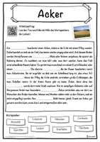 Vorschau - Unterrichtsreihen - Acker Lückentext mit Wortspeicher Hörverstehen und Suchsel - Seite 1