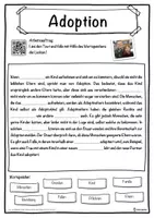Vorschau - Unterrichtsreihen - Adoption Lückentext mit Wortspeicher Hörverstehen und Suchsel - Seite 1