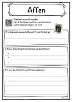 Vorschau - Unterrichtsreihen - Affen Lückentext mit Wortspeicher Hörverstehen und Suchsel - Seite 3