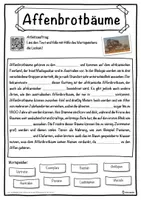 Vorschau - Unterrichtsreihen - Affenbrotbäume Lückentext mit Wortspeicher Hörverstehen und Suchsel - Seite 1