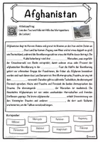Vorschau - Unterrichtsreihen - Afghanistan Lückentext mit Wortspeicher Hörverstehen und Suchsel - Seite 1