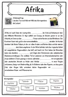 Vorschau - Unterrichtsreihen - Afrika Lückentext mit Wortspeicher Hörverstehen und Suchsel - Seite 1