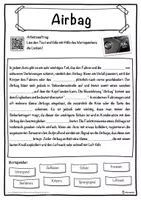 Vorschau - Unterrichtsreihen - Airbag Lückentext mit Wortspeicher Hörverstehen und Suchsel - Seite 1