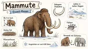 Vorschau - Arbeitsblätter - Arbeitsblatt "Mammut" + Onlineübung & MP3 + Mindmap + Infografik - Seite 1