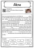 Vorschau - Unterrichtsreihen - Akne Lückentext mit Wortspeicher Hörverstehen und Suchsel - Seite 1