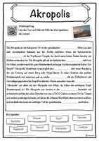 Vorschau - Unterrichtsreihen - Akropolis Lückentext mit Wortspeicher Hörverstehen und Suchsel - Seite 1