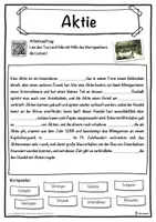 Vorschau - Unterrichtsreihen - Aktie Lückentext mit Wortspeicher Hörverstehen und Suchsel - Seite 1