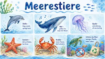 Vorschau - Arbeitsblätter - Arbeitsblatt "Meerestiere" + Onlineübung & MP3 + Infografik - Seite 2