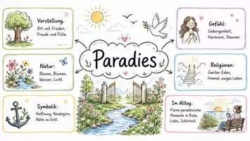 Vorschau - Arbeitsblätter - Arbeitsblätter zum Thema "Paradies" + Lösung & MP3 + Mindmap + Infografik - Seite 1