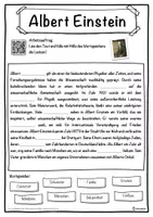 Vorschau - Unterrichtsreihen - Albert Einstein Lückentext mit Wortspeicher Hörverstehen und Suchsel - Seite 1