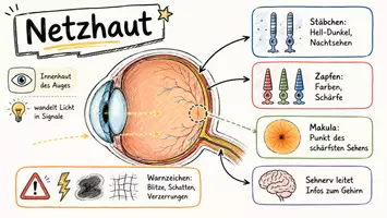 Vorschau - Arbeitsblätter - Arbeitsblätter zum Thema "Netzhaut" + Lösung & MP3 + Infografik - Seite 1
