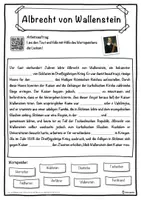 Vorschau - Unterrichtsreihen - Albrecht von Wallenstein Lückentext mit Wortspeicher Hörverstehen und Suchsel - Seite 1