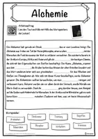 Vorschau - Unterrichtsreihen - Alchemie Lückentext mit Wortspeicher Hörverstehen und Suchsel - Seite 1