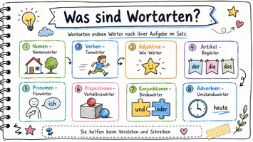 Vorschau - Arbeitsblätter - Arbeitsblatt "Wortarten" + Onlineübung & MP3 + Infografik - Seite 1