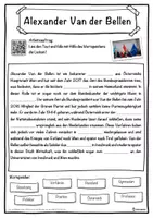 Vorschau - Unterrichtsreihen - Alexander Van der Bellen Lückentext mit Wortspeicher Hörverstehen und Suchsel - Seite 1