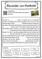 Vorschau - Unterrichtsreihen - Alexander von Humboldt Lückentext mit Wortspeicher Hörverstehen und Suchsel - Seite 1