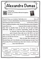 Vorschau - Unterrichtsreihen - Alexandre Dumas Lückentext mit Wortspeicher Hörverstehen und Suchsel - Seite 1