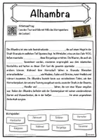 Vorschau - Unterrichtsreihen - Alhambra Lückentext mit Wortspeicher Hörverstehen und Suchsel - Seite 1