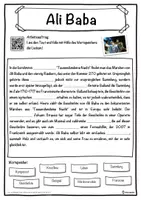 Vorschau - Unterrichtsreihen - Ali Baba Lückentext mit Wortspeicher Hörverstehen und Suchsel - Seite 1