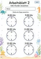 Vorschau - Arbeitsblätter - Uhrzeit und Geld Klasse 2 | Materialpaket | 20 PDFs mit 140 Arbeitsblättern - Seite 3