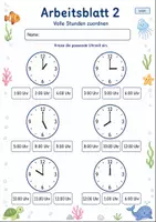 Vorschau - Arbeitsblätter - Uhr lesen Klasse 2 | Mathematik Klasse 2 | 7 Arbeitsblätter als PDF - Seite 2