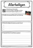 Vorschau - Unterrichtsreihen - Allerheiligen Lückentext mit Wortspeicher Hörverstehen und Suchsel - Seite 3