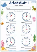 Vorschau - Arbeitsblätter - Digitale und analoge Uhr | Mathematik Klasse 2 | 7 Arbeitsblätter als PDF - Seite 1