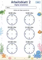 Vorschau - Arbeitsblätter - Digitale und analoge Uhr | Mathematik Klasse 2 | 7 Arbeitsblätter als PDF - Seite 2