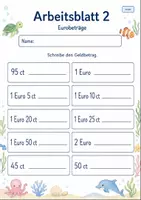 Vorschau - Arbeitsblätter - Euro und Cent | Mathematik Klasse 2 | 7 Arbeitsblätter als PDF - Seite 2