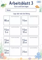 Vorschau - Arbeitsblätter - Euro und Cent | Mathematik Klasse 2 | 7 Arbeitsblätter als PDF - Seite 3