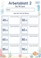 Vorschau - Arbeitsblätter - Geldbeträge legen | Mathematik Klasse 2 | 7 Arbeitsblätter als PDF - Seite 2