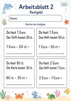 Vorschau - Arbeitsblätter - Einkaufen mit Geld | Mathematik Klasse 2 | 7 Arbeitsblätter als PDF - Seite 2