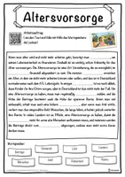 Vorschau - Unterrichtsreihen - Altersvorsorge Lückentext mit Wortspeicher Hörverstehen und Suchsel - Seite 1