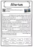 Vorschau - Unterrichtsreihen - Altertum Lückentext mit Wortspeicher Hörverstehen und Suchsel - Seite 1