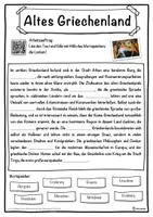 Vorschau - Unterrichtsreihen - Altes Griechenland Lückentext mit Wortspeicher Hörverstehen und Suchsel - Seite 1