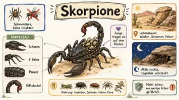 Vorschau - Arbeitsblätter - Arbeitsblätter zum Thema "Skorpion" + Lösung & MP3 + Mindmap + Infografik - Seite 1
