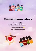 Vorschau - Stundenentwürfe - Gemeinsam stark – Lesetexte & Arbeitsblätter (Klasse 2–4) | Freundschaft, Respekt & Zusammenhalt - Deckblatt