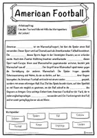 Vorschau - Unterrichtsreihen - American Football Lückentext mit Wortspeicher Hörverstehen und Suchsel - Seite 1
