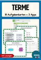 Vorschau - Stationenlernen - Terme aufstellen, berechnen, zusammenfassen Aufgabenkarten - Deckblatt
