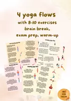 Vorschau - Spiele - 4 yoga flows, English, warm-up, brain break, exam prep, standing exercises - Deckblatt