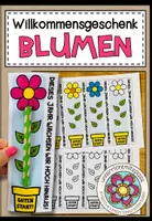 Vorschau - Mal- und Bastelvorlagen - Willkommensgruß / Willkommensgeschenk für den Schulanfang - Blumen (für Stifte) - Deckblatt