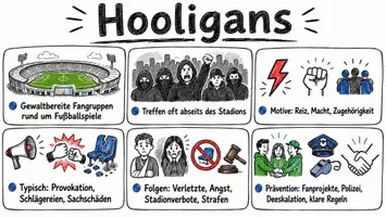 Vorschau - Arbeitsblätter - Arbeitsblätter zum Thema "Hooligans" + Lösung & MP3 + Mindmap + Infografik - Seite 1