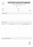 Vorschau - Anderer Materialtyp - Vertretungsstunden Planer - Seite 1