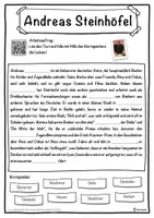 Vorschau - Unterrichtsreihen - Andreas Steinhöfel Lückentext mit Wortspeicher Hörverstehen und Suchsel - Seite 1
